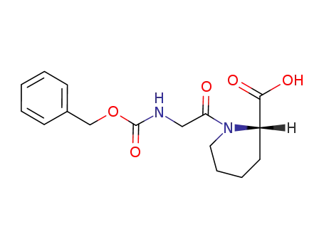 Molecular Structure of 47285-65-4 ((S)-1-(2-Benzyloxycarbonylamino-acetyl)-piperidine-2-carboxylic acid)