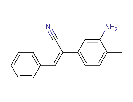 Molecular Structure of 131408-96-3 (2-(3-amino-4-methyl-phenyl)-3<i>c</i>-phenyl-acrylonitrile)