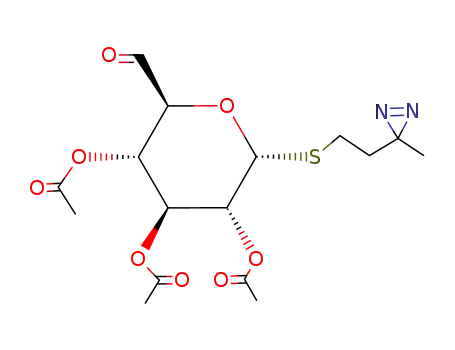 Acetic acid (2S,3S,4S,5R,6R)-3,5-diacetoxy-2-formyl-6-[2-(3-methyl-3H-diazirin-3-yl)-ethylsulfanyl]-tetrahydro-pyran-4-yl ester
