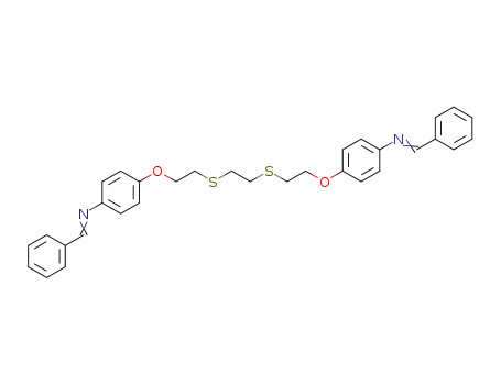 Molecular Structure of 120548-83-6 (<i>N</i>,<i>N</i>'-dibenzylidene-4,4'-(3,6-dithia-octanediyldioxy)-di-aniline)