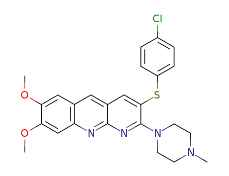 Benzo[b][1,8]naphthyridine,
3-[(4-chlorophenyl)thio]-7,8-dimethoxy-2-(4-methyl-1-piperazinyl)-