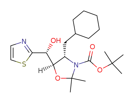 (4S,5R)-4-Cyclohexylmethyl-5-((R)-hydroxy-thiazol-2-yl-methyl)-2,2-dimethyl-oxazolidine-3-carboxylic acid tert-butyl ester