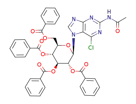N<sup>2</sup>-Acetyl-2-amino-6-chloro-7-(2',3',4',6'-tetra-O-benzoyl-β-D-glucopyranosyl)purine