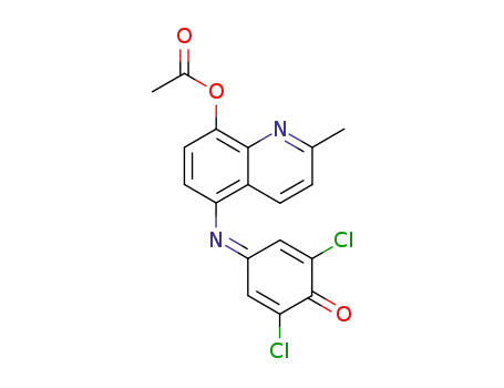 Molecular Structure of 109590-33-2 (4-(8-acetoxy-2-methyl-[5]quinolylimino)-2,6-dichloro-cyclohexa-2,5-dienone)