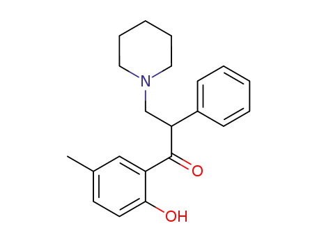 Molecular Structure of 119304-59-5 (1-(2-Hydroxy-5-methyl-phenyl)-2-phenyl-3-piperidin-1-yl-propan-1-one)