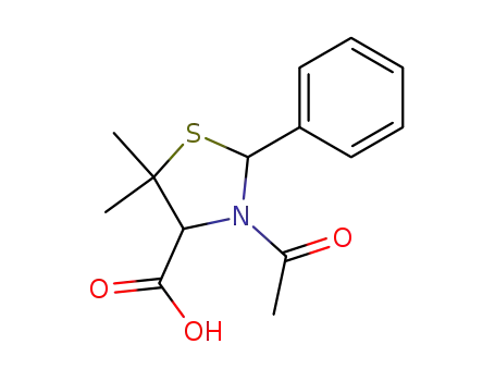 3-acetyl-5,5-dimethyl-2-phenyl-thiazolidine-4-carboxylic acid