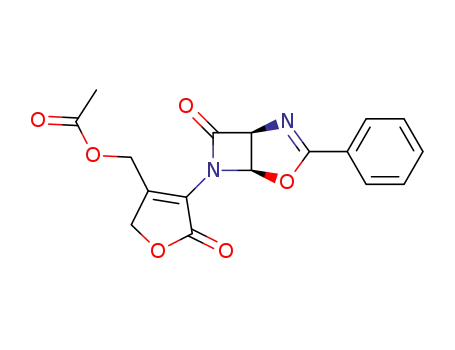 (1'R<sup>*</sup>,5'S<sup>*</sup>)-3-(7-oxo-3-phenyl-4-oxa-2,6-diazabicyclo<3.2.0>hept-2-ene-6-yl)-4-acetoxymethyl-2,5-dihydrofuran-7-one