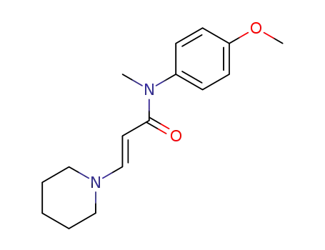 Molecular Structure of 86576-71-8 (N-(4-methoxyphenyl)-N-methyl-3-(piperidin-1-yl)prop-2-enamide)