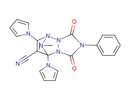 10-methyl-6,8-dioxo-7-phenyl-2,4-di-1-pyrryl-1,4,7,8-tetrahydro-6H-1,4-epiimino<1,2,4>triazolo<1,2-a><1,2,3>triazine-3-carbonitrile