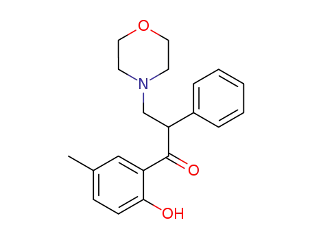 Molecular Structure of 119304-58-4 (1-(2-Hydroxy-5-methyl-phenyl)-3-morpholin-4-yl-2-phenyl-propan-1-one)