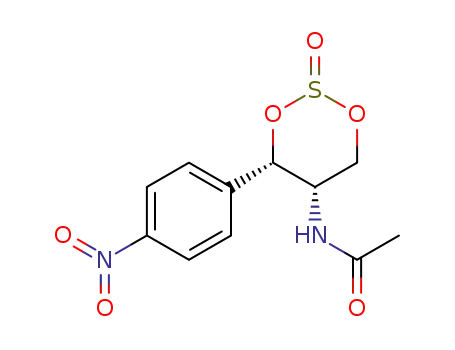 Molecular Structure of 110461-00-2 (<i>N</i>-[4<i>c</i>-(4-nitro-phenyl)-2ξ-oxo-2λ<sup>4</sup>-[1,3,2]dioxathian-5<i>r</i>-yl]-acetamide)