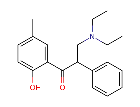Molecular Structure of 119304-61-9 (3-Diethylamino-1-(2-hydroxy-5-methyl-phenyl)-2-phenyl-propan-1-one)