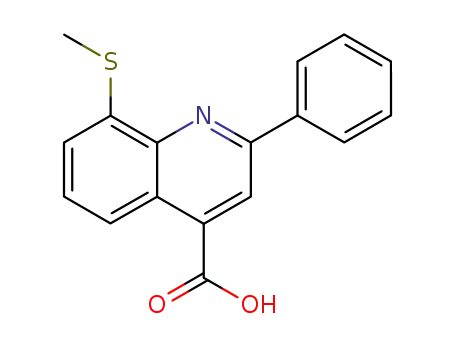 Molecular Structure of 859929-85-4 (8-methylsulfanyl-2-phenyl-quinoline-4-carboxylic acid)