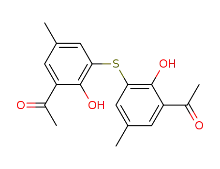 Molecular Structure of 114001-08-0 (bis-(3-acetyl-2-hydroxy-5-methyl-phenyl)-sulfide)