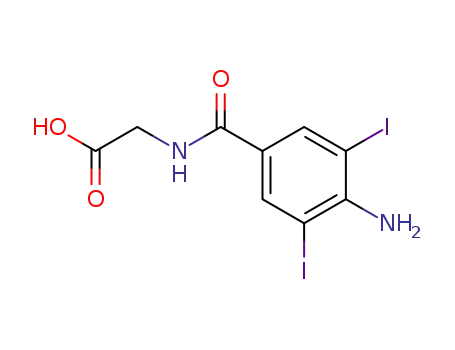 Molecular Structure of 69104-89-8 (<i>N</i>-(4-amino-3,5-diiodo-benzoyl)-glycine)
