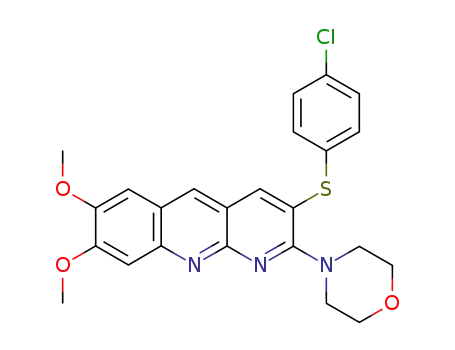 Benzo[b][1,8]naphthyridine,
3-[(4-chlorophenyl)thio]-7,8-dimethoxy-2-(4-morpholinyl)-