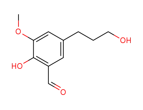 Molecular Structure of 6245-54-1 (2-hydroxy-5-(3-hydroxy-propyl)-3-methoxy-benzaldehyde)