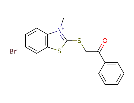 3-methyl-2-phenacylmercapto-benzothiazolium; bromide