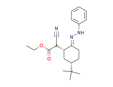 Molecular Structure of 89237-16-1 ([(1R,5S)-5-tert-Butyl-2-(phenyl-hydrazono)-cyclohexyl]-cyano-acetic acid ethyl ester)