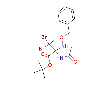Butanoic acid, 2-(acetylamino)-3,3-dibromo-2-[(phenylmethoxy)amino]-,
1,1-dimethylethyl ester