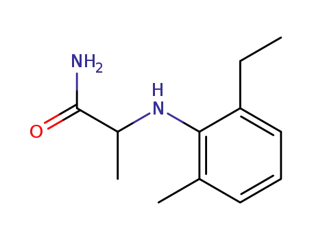 Molecular Structure of 69506-14-5 (2-(2-Ethyl-6-methyl-phenylamino)-propionamide)