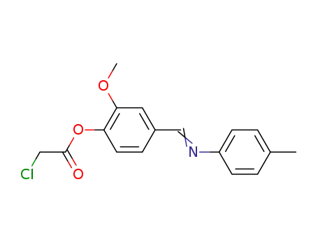 Molecular Structure of 61612-54-2 (Acetic acid, chloro-, 2-methoxy-4-[[(4-methylphenyl)imino]methyl]phenyl
ester)