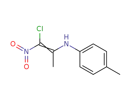 Molecular Structure of 62874-97-9 (Benzenamine, N-(2-chloro-1-methyl-2-nitroethenyl)-4-methyl-)