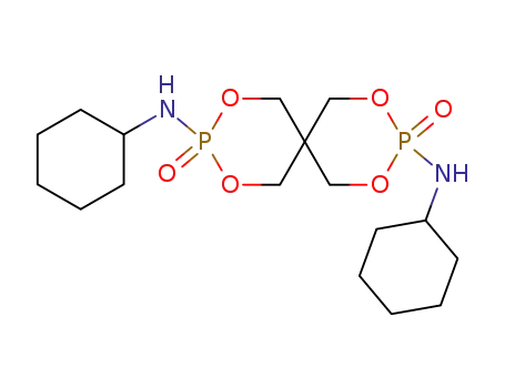 Molecular Structure of 19341-47-0 (N,N-dicyclohexyl-3,9-dioxo-2,4,8,10-tetraoxa-3$l^C<sub>17</sub>H<sub>32</sub>N<sub>2</sub>O<sub>6</sub>P<sub>2</sub>,9$l^C<sub>17</sub>H<sub>32</sub>N<sub>2</sub>O<sub>6</sub>P<sub>2</sub>-diphosphaspiro[5.5]undecane-3,9-diamine)