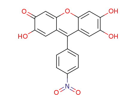 Molecular Structure of 981-81-7 (3H-Xanthen-3-one, 2,6,7-trihydroxy-9-(4-nitrophenyl)-)