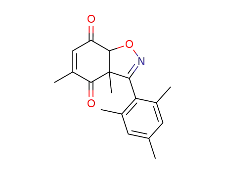 Molecular Structure of 66597-09-9 (3a,5-dimethyl-3-(2,4,6-trimethyl-phenyl)-3a,7a-dihydro-benzo[<i>d</i>]isoxazole-4,7-dione)