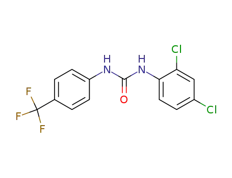 Molecular Structure of 23751-03-3 (1-(2,4-Dichloro-phenyl)-3-(4-trifluoromethyl-phenyl)-urea)