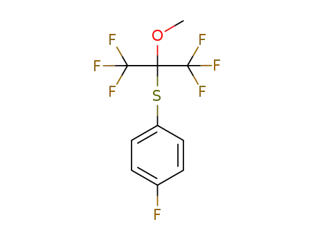 Molecular Structure of 56285-84-8 (1-Fluoro-4-(2,2,2-trifluoro-1-methoxy-1-trifluoromethyl-ethylsulfanyl)-benzene)