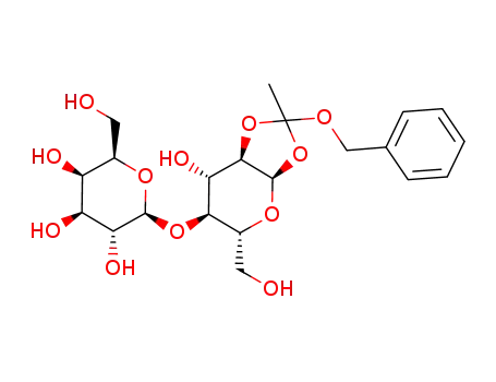 (2S,3R,4S,5R,6R)-2-((3aR,5R,6S,7S,7aR)-2-Benzyloxy-7-hydroxy-5-hydroxymethyl-2-methyl-tetrahydro-[1,3]dioxolo[4,5-b]pyran-6-yloxy)-6-hydroxymethyl-tetrahydro-pyran-3,4,5-triol