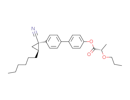 Molecular Structure of 134637-52-8 ((S)-2-Propoxy-propionic acid 4'-((1R,2S)-1-cyano-2-hexyl-cyclopropyl)-biphenyl-4-yl ester)