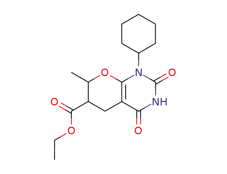 1-cyclohexyl-7-methyl-2,4-dioxo-1,3,4,5,6,7-hexahydro-2<i>H</i>-pyrano[2,3-<i>d</i>]pyrimidine-6-carboxylic acid ethyl ester