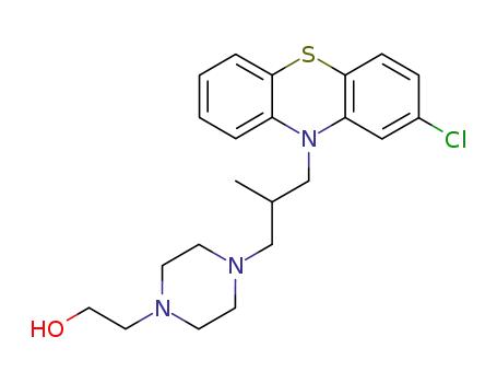 Molecular Structure of 102757-77-7 (2-{4-[3-(2-chloro-phenothiazin-10-yl)-2-methyl-propyl]-piperazin-1-yl}-ethanol)