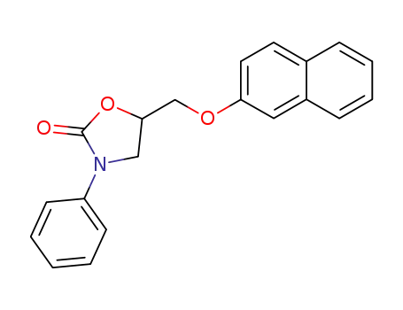 Molecular Structure of 5255-99-2 (5-naphthalen-2-yloxymethyl-3-phenyl-oxazolidin-2-one)
