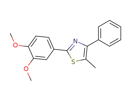 Molecular Structure of 25020-89-7 (2-(3,4-dimethoxy-phenyl)-5-methyl-4-phenyl-thiazole)