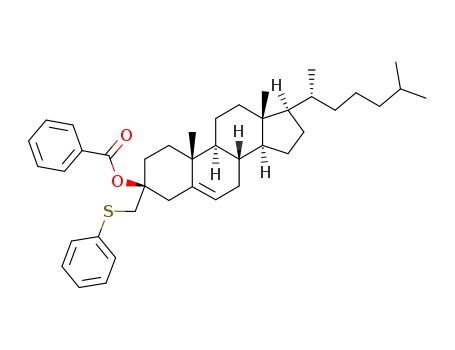 Benzoic acid (3S,8S,9S,10R,13R,14S,17R)-17-((R)-1,5-dimethyl-hexyl)-10,13-dimethyl-3-phenylsulfanylmethyl-2,3,4,7,8,9,10,11,12,13,14,15,16,17-tetradecahydro-1H-cyclopenta[a]phenanthren-3-yl ester