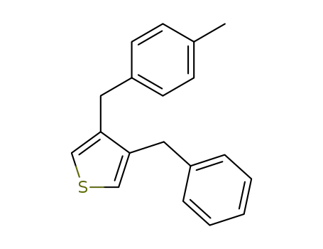 Molecular Structure of 77150-82-4 (3-Benzyl-4-(4-methyl-benzyl)-thiophene)