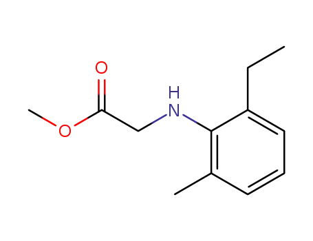 Molecular Structure of 57837-10-2 ((2-Ethyl-6-methyl-phenylamino)-acetic acid methyl ester)