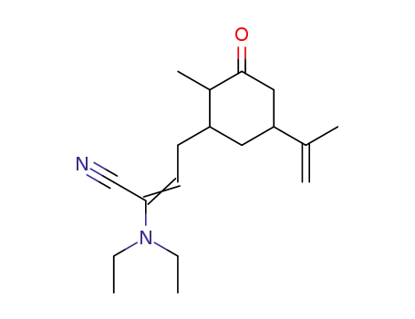 (Z)-2-Diethylamino-4-(5-isopropenyl-2-methyl-3-oxo-cyclohexyl)-but-2-enenitrile