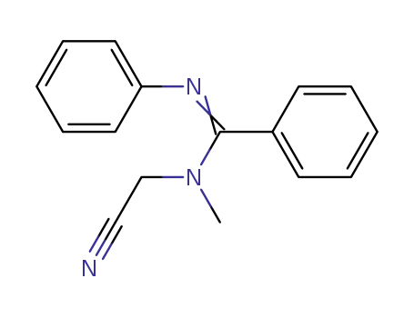 Molecular Structure of 25808-34-8 (<i>N</i>-cyanomethyl-<i>N</i>-methyl-<i>N</i>'-phenyl-benzamidine)