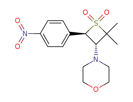 Morpholine, 4-[2,2-dimethyl-4-(4-nitrophenyl)-1,1-dioxido-3-thietanyl]-,
cis-