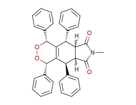7-methyl-1<i>r</i>,4<i>c</i>,5<i>c</i>,9<i>t</i>-tetraphenyl-(5a<i>r</i>',8a<i>c</i>')-1,4,5,5a,8a,9-hexahydro-[1,2]dioxino[4,5-<i>f</i>]isoindole-6,8-dione