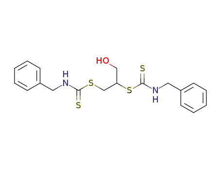 Molecular Structure of 53989-45-0 (Benzyl-dithiocarbamic acid 2-benzylthiocarbamoylsulfanyl-1-hydroxymethyl-ethyl ester)