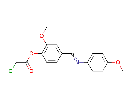 Molecular Structure of 61612-55-3 (Acetic acid, chloro-,
2-methoxy-4-[[(4-methoxyphenyl)imino]methyl]phenyl ester)