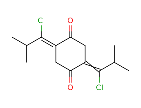 Molecular Structure of 56267-59-5 (2,5-Bis-[1-chloro-2-methyl-prop-(Z)-ylidene]-cyclohexane-1,4-dione)