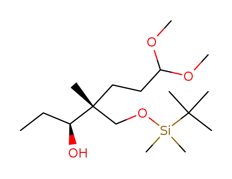 Molecular Structure of 131134-36-6 ((3S,4R)-4-(t-Butyldimethylsiloxymethyl)-4-methyl-7,7-dimethoxy-3-heptanol)