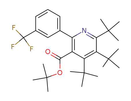 Molecular Structure of 108153-98-6 (tert-butyl 4,5,6-tri-tert-butyl-2-(3-trifluoromethylphenyl)-pyridine-3-carboxylate)